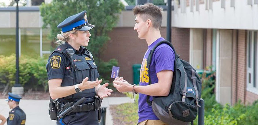 officers with students