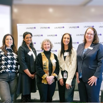 International Women's Day Panelists and Laurier’s President & Vice-Chancellor, Deborah MacLatchy