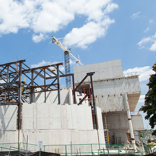 Lazaridis Hall construction (2017).