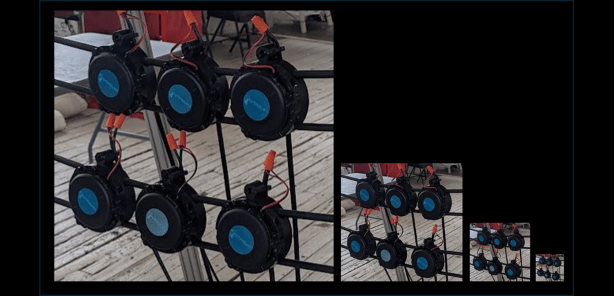 Vibrating devices on a vertical mount