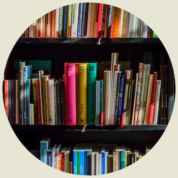 colourful books displayed on a shelf