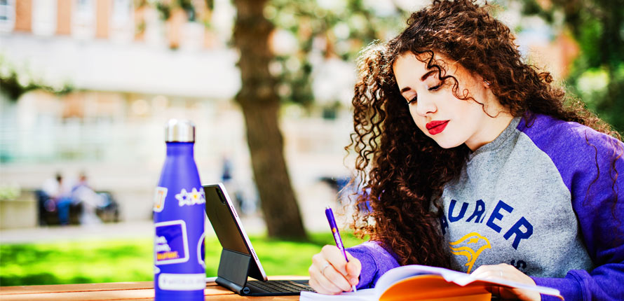 student at computer