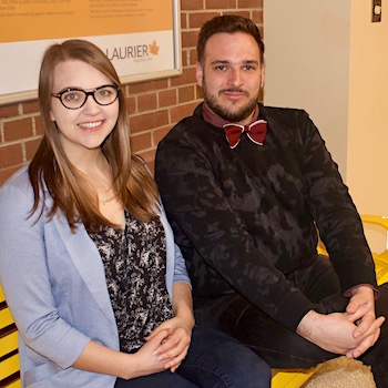 Kendra Hardy and Simon Coulombe on friendship bench