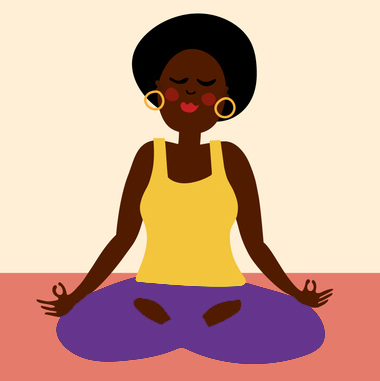 Illustration of woman meditating